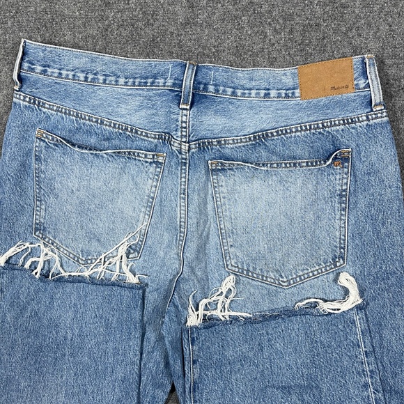 Madewell Low Slung Straight Jean Button Fly Mid Wash Denim Womens Size 32 0833 - Picture 5 of 11
